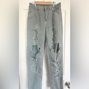 American Eagle Outfitters Distressed Light Gray bluish Jeans